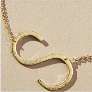 New! Gold Monogram Letter Initial Pendant Necklace NWOT